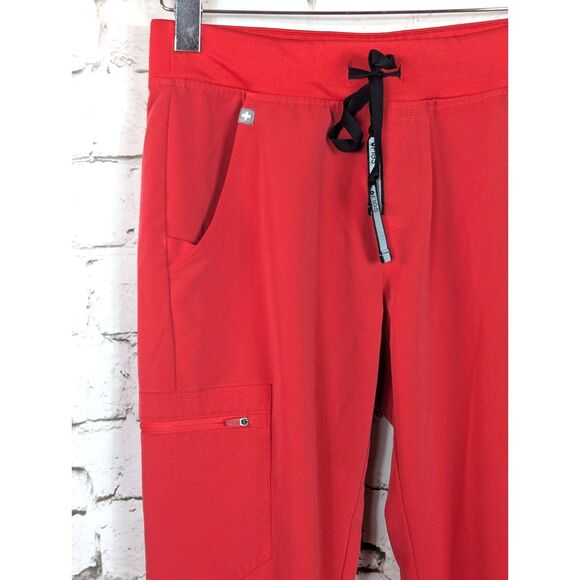 FIGS Technical Collection Scrub Pants Medical Cargo Pocket Stretch Red Small - Picture 2 of 8